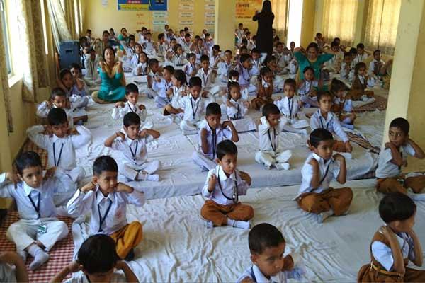 MVM School Dharamshala Students Participated in Meditation. 