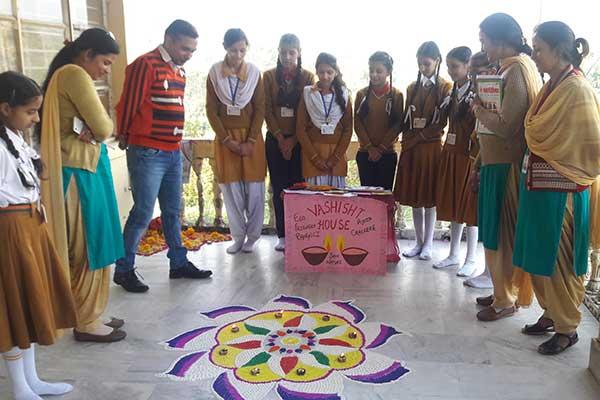MVM School Dharamshala organized Rangoli competition.
